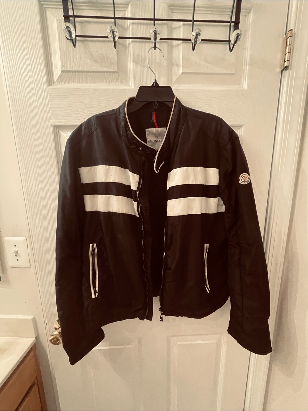 Moncler Windbreaker - black white XL - Longsleeve Y2k Spring Jacket